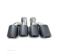 Silencieux Voiture Lot De 2 Embouts D'échappement Doubles En Fibre Carbone Pour Voiture, Acier Inoxydable 304, Style H, Universels Embout D'echappement(73MM IN-114MM OUT)