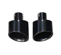 Silencieux Voiture Lot De 2 Embouts D'échappement Universels En Acier Inoxydable 304, Sortie 140 Mm, Silencieux Ovale Incliné Embout D'echappement(Noir)