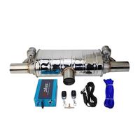 Silencieux Voiture Tuyau D'échappement De Voiture Pompe À Vide Silencieux Soupape Variable Forme T Universelle Un En Deux Sortie 63MM Embout D'echappement(Vacuum pump 70MM)