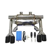 Silencieux Voiture Tuyau D'échappement Pompe À Vide Silencieux À Soupape Variable Forme T Universelle Deux Entrées Deux Sorties 63 Mm Queue Gorge(2 Kit 76MM)