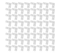 SILENRADAWN 100 Pièces Plaques de Fixation Design Multitrous, Réutilisables en Acier Inoxydable Argenté Capacité de Charge Renforcée pour Portes et Tables pour Installation DIY à Domicile