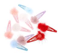 SILENRADAWN 10pièces Barrettes Pompon Peluche pour Garçon Fille Accessoires Coiffure Doux et Légers Épingles Cheveux Mignonnes pour Filles Serre-tête Hiver