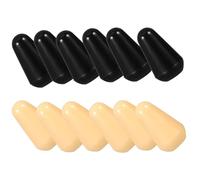SILENRADAWN 12 Pièces Capuchon de Sélecteur de Guitare Électrique, Embout de Sélecteur de Micro, Plastique, 5 Positions, Jaune et Noir, pour Guitare Électrique