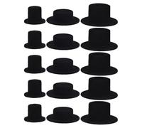 SILENRADAWN 15pièces Mini Chapeaux Haut de Forme Noir Feutre pour Poupées et Décorations de Fête Accessoires Doux et Confortables pour Projets DIY