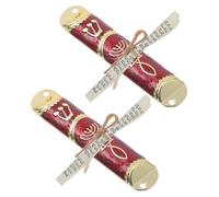 SILENRADAWN 2 Ensembles Mezouza Religieuse en Alliage de Zinc Rouge | Parchemin Kosher Scroll, Design Artistique Élégant, pour Maison et Anniversaires