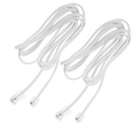 SILENRADAWN 2 Pièces Convertisseur Rj45 vers Rj11, Câble Rj11 vers Rj45, Câble Adaptateur Téléphonique 4 Fils, Blanc, Pvc et Cuivre, Plug And Play, pour Maison et Locaux Commerciaux