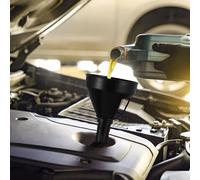 SILENRADAWN 2 pièces Entonnoir Fluide à Large Embouchure avec Filtre Rallonge Bec pour Essence Huile Moteur et Liquides Automobiles Lot de Plastique Noir