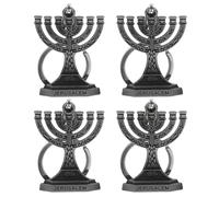 SILENRADAWN 4 pièces Breloques Acier Inoxydable pour Bijoux DIY Pendentifs Religieux Juifs Porte-clés Chandelier Vintage Décoration Festive pour Cadeaux