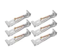 SILENRADAWN 6 Pièces Support de Gouttière pour Bâtiment Métallique, Support de Gouttière avec Vis Assemblée, Acier au Carbone, Argenté, 5 Pouces, Forme K, pour Toit de Couleur Aléatoire