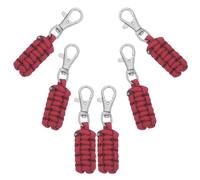 SILENRADAWN 6 Pièces Tirettes de Fermeture Éclair Corde Parachute avec Fermoir Métallique Remplacement pour Valises Sacs à Dos et Vêtements Rouge Sombre Réutilisable