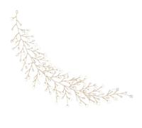 SILENRADAWN Accessoire Cheveux Élégant Bandeau de Perles Doré Orné de Perles Délicates en Cuivre et Cristal pour Filles et Femmes pour Anniversaires et Défilés de Mode