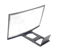SILENRADAWN Amplificateur D'écran Incurvé Résistant aux Radiations 12 Pouces Loupe D'écran Agrandissant 3-4 Fois Matériau Acrylique et Abs Noir pour Téléphone Portable