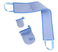 SILENRADAWN Applicateur Dorsal de Lotion Dos Mains en Flocking Bleu, Design Pratique Application Uniforme, pour Bronzage sans Traces, 1 Set pour Femmes et Hommes