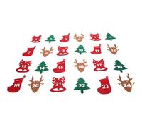 SILENRADAWN Autocollants 24 Pièces en Feutre Chiffres Faciles à Appliquer, Décor Unique pour Calendrier de L'avent Noël pour Scrapbook et Décorations Festives