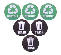SILENRADAWN Autocollants de Tri des Déchets Lot de 6 en Pvc Imperméables pour Poubelles à Roulettes, Adaptés aux Solides Dangereux et Électroniques, pour Écoles et Bars