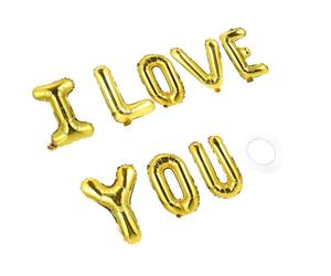 SILENRADAWN Ballons en Aluminium Dorés « T’aime» 1 Ensemble Lettre Géante pour Décoration de Mariage Saint-valentin Fête Romantique