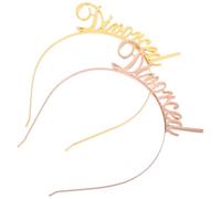 SILENRADAWN Bandeau en Alliage Doré pour Cheveux de Femmes, Confortable à Porter Surface Lisse et Brillante, pour Fêtes à Thème Divorce, Lot de 2 Pièces Simple et Élégant