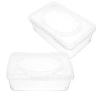 SILENRADAWN Boîte à Lingettes Humides Légère et Portable en Pp avec Couvercle, 2 Pièces, pour Salon et Bureau, Distributeur Pratique et Compact