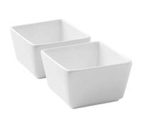 SILENRADAWN Bols à en Céramique Blanche Ronde Ménager Lot de 2 Réutilisable Plat D'entrée Pratique pour Restaurant et Maison