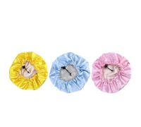 SILENRADAWN Bonnet de Nuit en Satin pour Garçon et Filles Bleu, 3 Pièces Cordon Élastique Réglable pour Garder la Coiffure Fraîche et Protéger les Cheveux Pendant le Sommeil