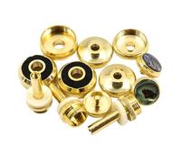 SILENRADAWN Boutons de Piston Trompette 12 Pièces Petit Modèle Métal Doré Bordure, Accessoires pour Instruments de Musique, Remplacement et Réparation, Kit Bouton-pression Portable, Partie