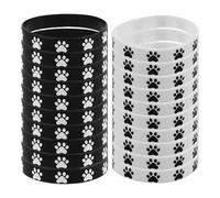 SILENRADAWN Bracelets en Caoutchouc Bracelets Noirs et Blancs Résistants et Pratiques Lot de 48 à Empreintes de Pattes pour Fêtes D'anniversaire et Mariages