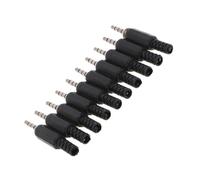 SILENRADAWN Connecteur Audio Mâle 3,5mm 4 Pôles 3 Anneaux Noir à Souder pour Réparation de Câble Audio Microphone Casque DIY Pack de 10 Pièces
