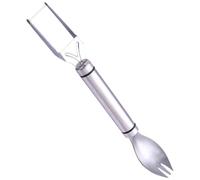 SILENRADAWN Coupe-spork à Fruits en Acier Inoxydable Argenté pour Couper Pastèque Manche Confortable, Outil pour Préparer Salade ou Assiette de Fruits