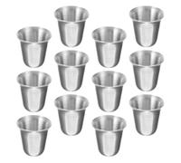 SILENRADAWN Coupes de Communion 15ml Lot de 12 en Acier Inoxydable Empilables Argenté Design Élégant et Pratique pour Rituels Religieux et Cérémonies D'église