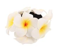 SILENRADAWN Couronne de Fleurs de Frangipanier Hawaïenne en Mousse et Tissu, Bande Élastique Confortable pour Plage et Fêtes, Port Toute la Journée