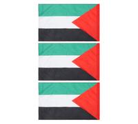 SILENRADAWN Drapeaux Palestiniens en Polyester Construction Coupe-vent Lot de 3 Fourreau pour Hampe pour Décoration Murale Intérieure et Extérieure