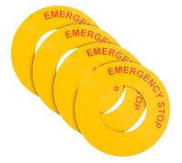 SILENRADAWN Étiquette Arrêt Urgence Industrielle Autocollants Faciles à Utiliser Jaune en Pp et Papier Lot de 4 Pièces pour Bouton D'arrêt D'urgence en Usine