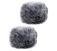 SILENRADAWN Housse de Microphone en Peluche 2 Pièces, Anti-vent et Anti-éclaboussures, Accessoire Professionnel pour Micro Podcast et Chant Ktv