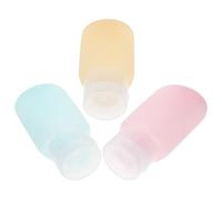 SILENRADAWN Kit de 3 Flacons Cosmétiques Rechargeables 60 Ml en Pe Bouchon à Clapet, Tubes Souples pour Voyage et Distribution Facile de Lotion ou Shampooing