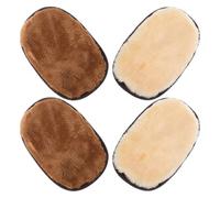 SILENRADAWN Kit de Cirage de Chaussures 4pcs Chiffon à Polir en Imitation Agneau, Design Ergonomique pour Nettoyage et Lustrage des Articles en Cuir à Domicile Voyage