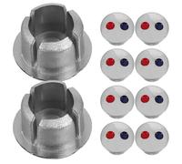 SILENRADAWN Lot de 10 Boutons D'index pour Robinet Chaud et Froid en Abs Argenté, Design Moderne et Installation Facile, Adapté aux Trous de Robinet de 6,7 Mm