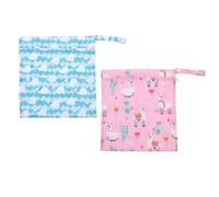 SILENRADAWN Lot de 2 Paquets de Rangement pour Couches Bébé Imperméables et Réutilisables en Tissu et TPU, Portable pour Intérieur et Extérieur, Paquets Humide et Sec