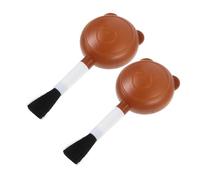 SILENRADAWN Lot de 2 Souffleurs d'air pour Caméra Brosse à Poils Souples Petite Pompe à Balles Pressables en Plastique Marron Outil Compact de Nettoyage pour Électronique et Surfaces