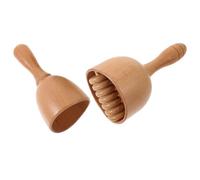 SILENRADAWN Lot de 2 Tasses de Massage en Bois Naturel, Petit Format, Ventouses pour Massage Corporel et Thérapie par Bois, Outil D’auto-massage Musculaire à Domicile Voyage, Accessoire