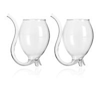 SILENRADAWN Lot de 2 Verres à Vin Fantaisie en Verre 300 Ml, Petit Gobelet Décoratif Rouge, Compatible Boissons Froides, pour Jus, Cocktails et Vin - Design Vampire Original pour Maison