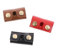 SILENRADAWN Lot de 3 Protège-têtes de Rasoir Manuel en Cuir Composite, Housse de Protection Rouge, Noire et Marron, Accessoires Indispensables pour Rasoir de Sécurité Homme, pour