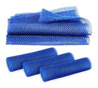 SILENRADAWN Lot de 4 Éponges Exfoliantes en Filet Africain Corps, Nylon Résistant, Bleu, Taille Standard, Mousse Abondante, et Bain, Nettoyage Quotidien et Élimination des Impuretés