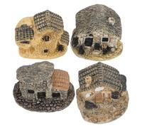 SILENRADAWN Lot de 4 Maisons Miniatures en résine : Cottages de Jardin féeriques - décorations de Mini-Ville - Petites Maisons décoratives pour terrariums et de poupées