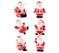 SILENRADAWN Lot de 6 Set de Set de Figurines Miniatures en Résine Père Noël et Bonhomme de Neige, Décorations de Noël Festives et Charmantes pour Petits Espaces et Vitrines Style