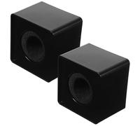 SILENRADAWN Microphones d'Interview Logo Lot de 2 en ABS Noir Solide pour Journalistes et Diffusions Professionnelles Portable