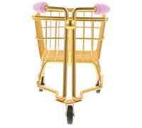 SILENRADAWN Mini Chariot de Courses en Métal Doré, Support Porte-éponge Maquillage 1 Pièce, Organisateur Compact pour Bureau et Salle de Bain, Accessoire Décoratif et Rangement Pratique