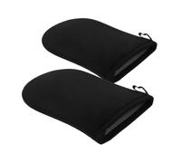 SILENRADAWN Moufles Applicateur de Bronzage Noir pour Application Uniforme de Lotion Corporelle Matériau en Peluche et Film Imperméable, pour Autobronzant sans Soleil