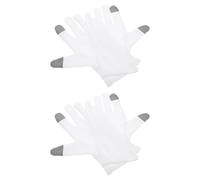 SILENRADAWN Moufles Hydratants en Coton pour Mains Sèches, Lot de 2 Paires Lotion Intégrée, Moufles de Nuit Confortables à Deux Doigts pour Écran Tactile, Usage Nocturne