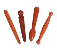 SILENRADAWN Outil Massage en Bois 4pcs pour Massage Réflexologie Thaï Acupression des Points Déclencheurs pour Usage à Domicile