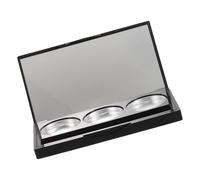SILENRADAWN Palette de Fards à Paupières Emplacement Pinceau 3 Compartiments en Plastique Vide Noire Design Portable Rechargeable pour Maquillage Voyage